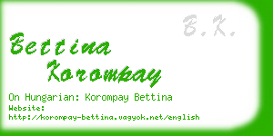 bettina korompay business card